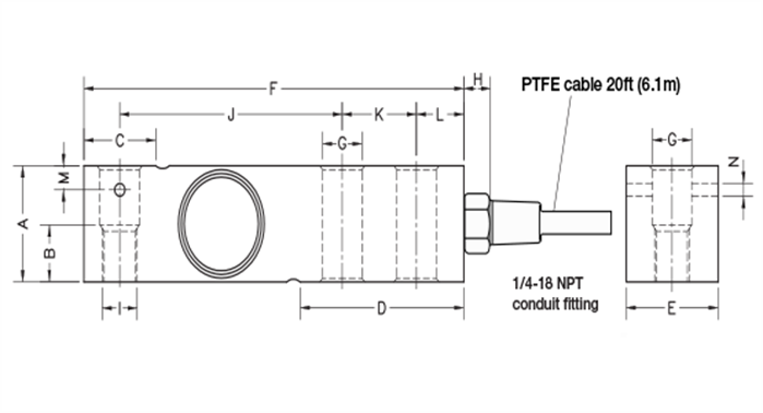 Rice Lake Rl32018s-he Stainless Steel, Single-ended Beam Load Cell